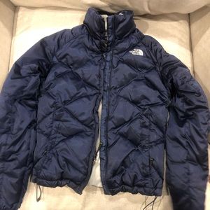 Navy North Face Puffer Coat